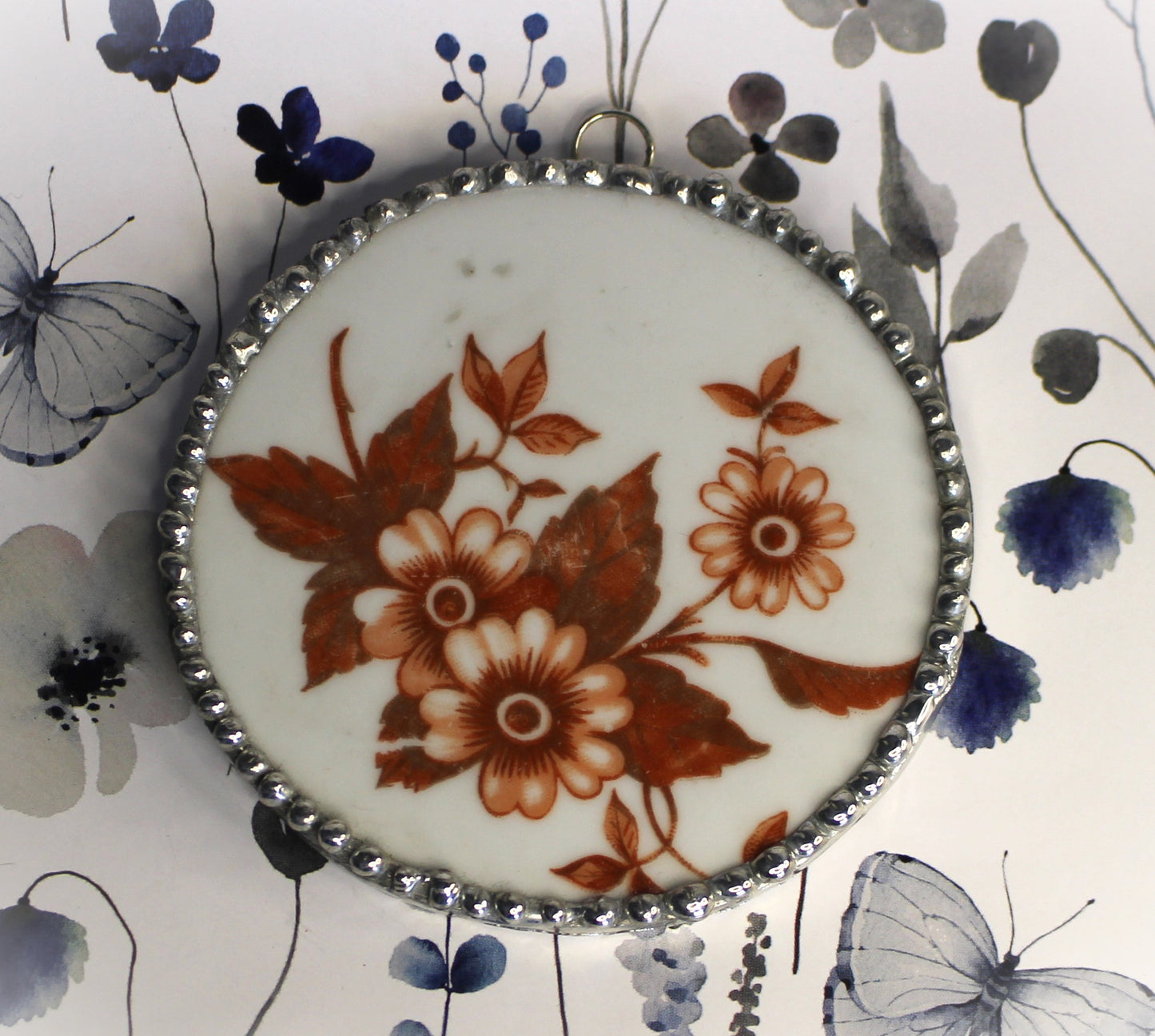 Brown Floral Porcelain Ornament