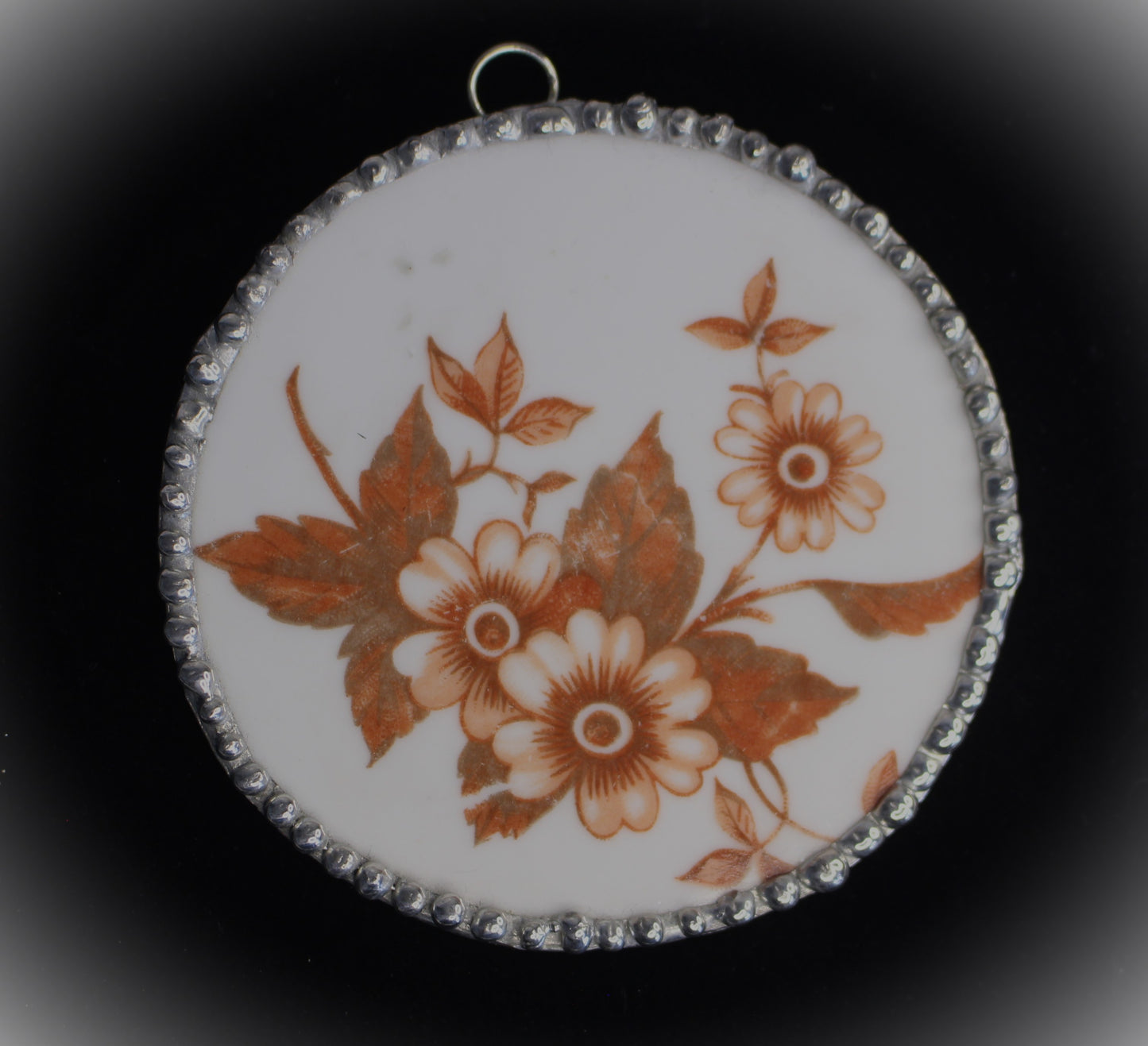 Brown Floral Porcelain Ornament