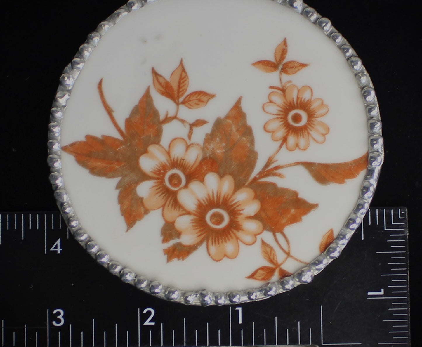 Brown Floral Porcelain Ornament