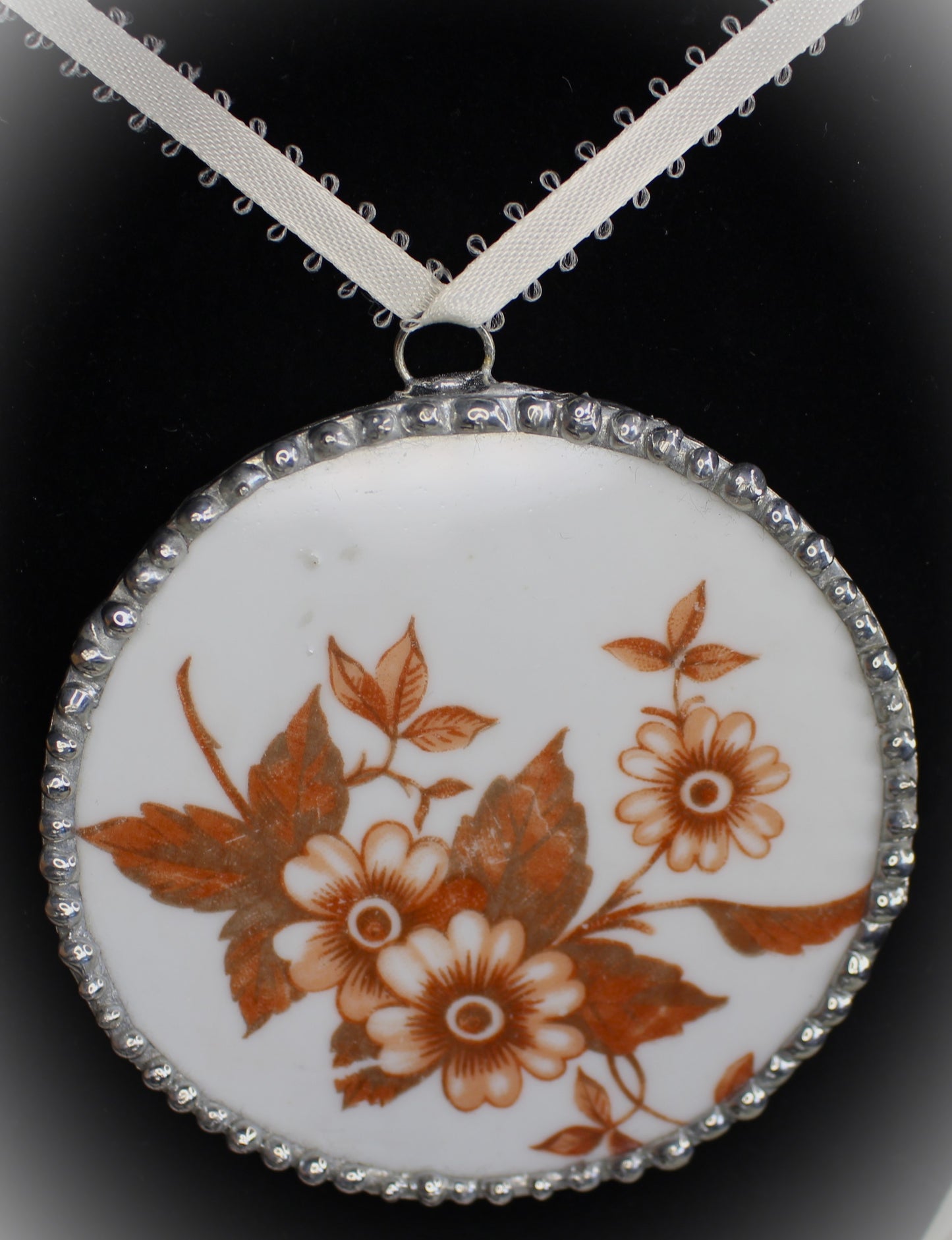 Brown Floral Porcelain Ornament