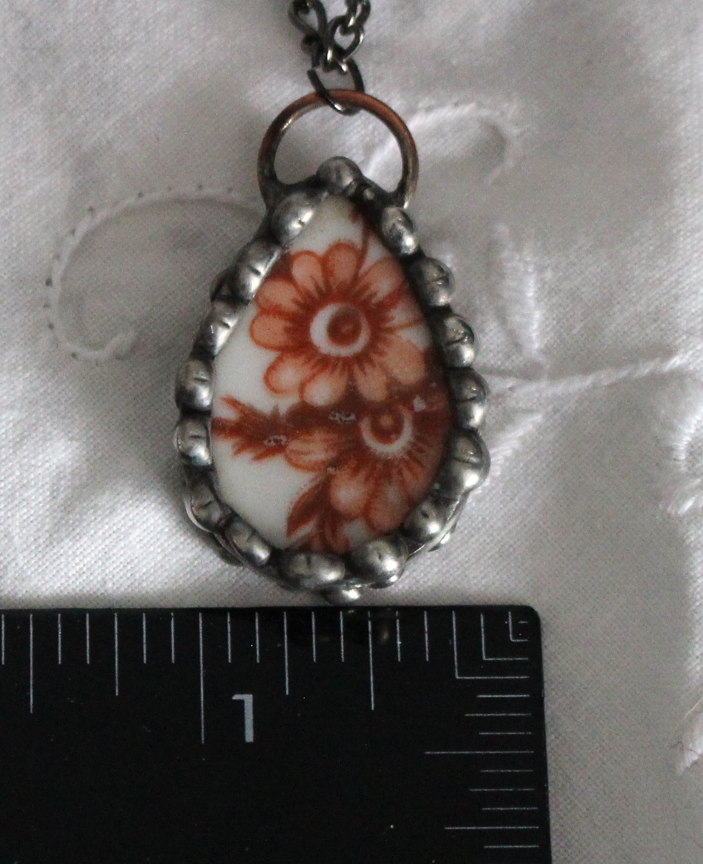 Teardrop Brown Floral Pendant