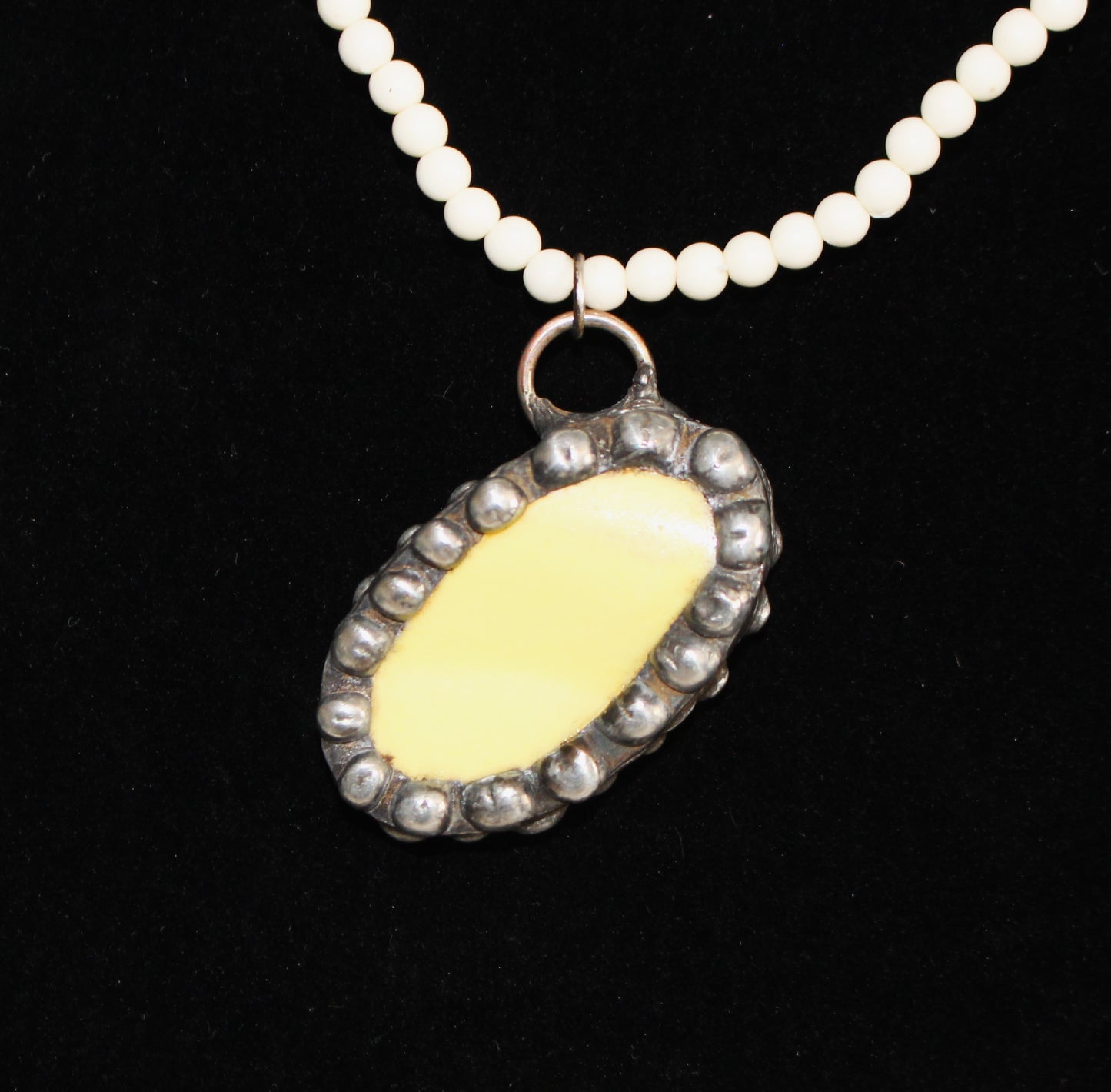 Oval Angled Yellow Daisy Pendant