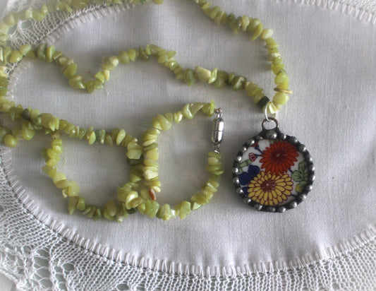 Vibrant Yellow and Orange Chrysanthemums Round Pendant