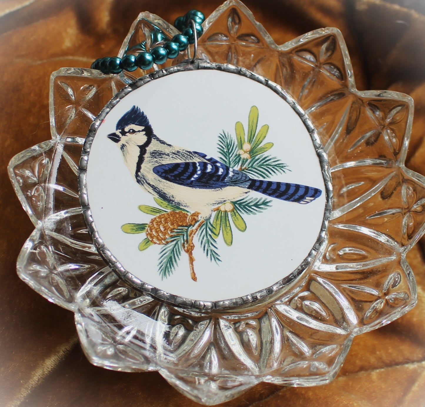 Blue Jay on Branch Ornament