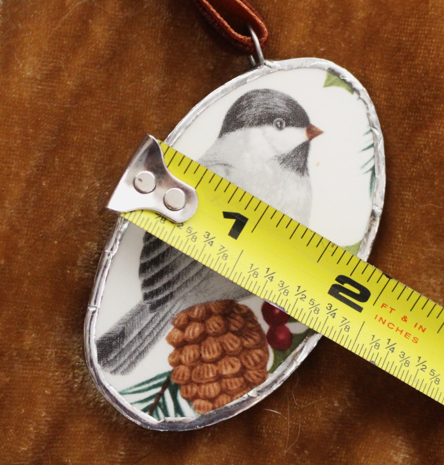 Chickadee On Pinecone Ornament