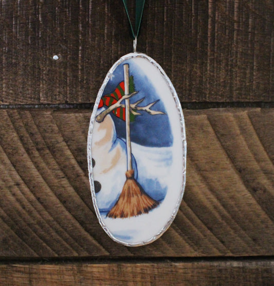 Snowman's Broomstick Ornament