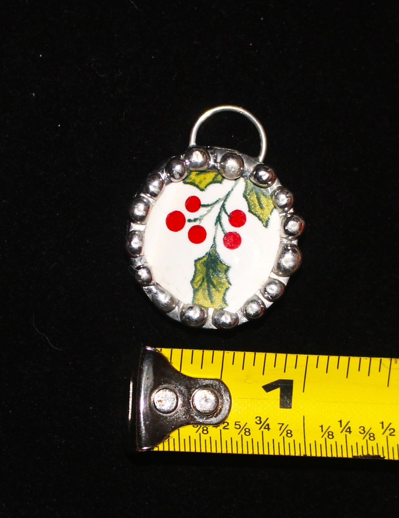 Small Holly Berry Round Pendant