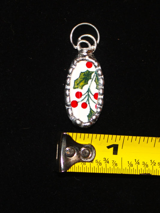 Petite Oval Holly Berry Pendant