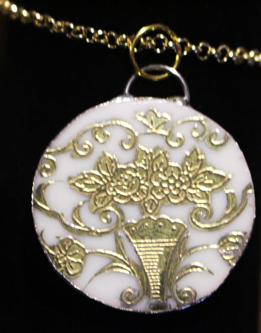 Golden Flowers Pendant on Gold