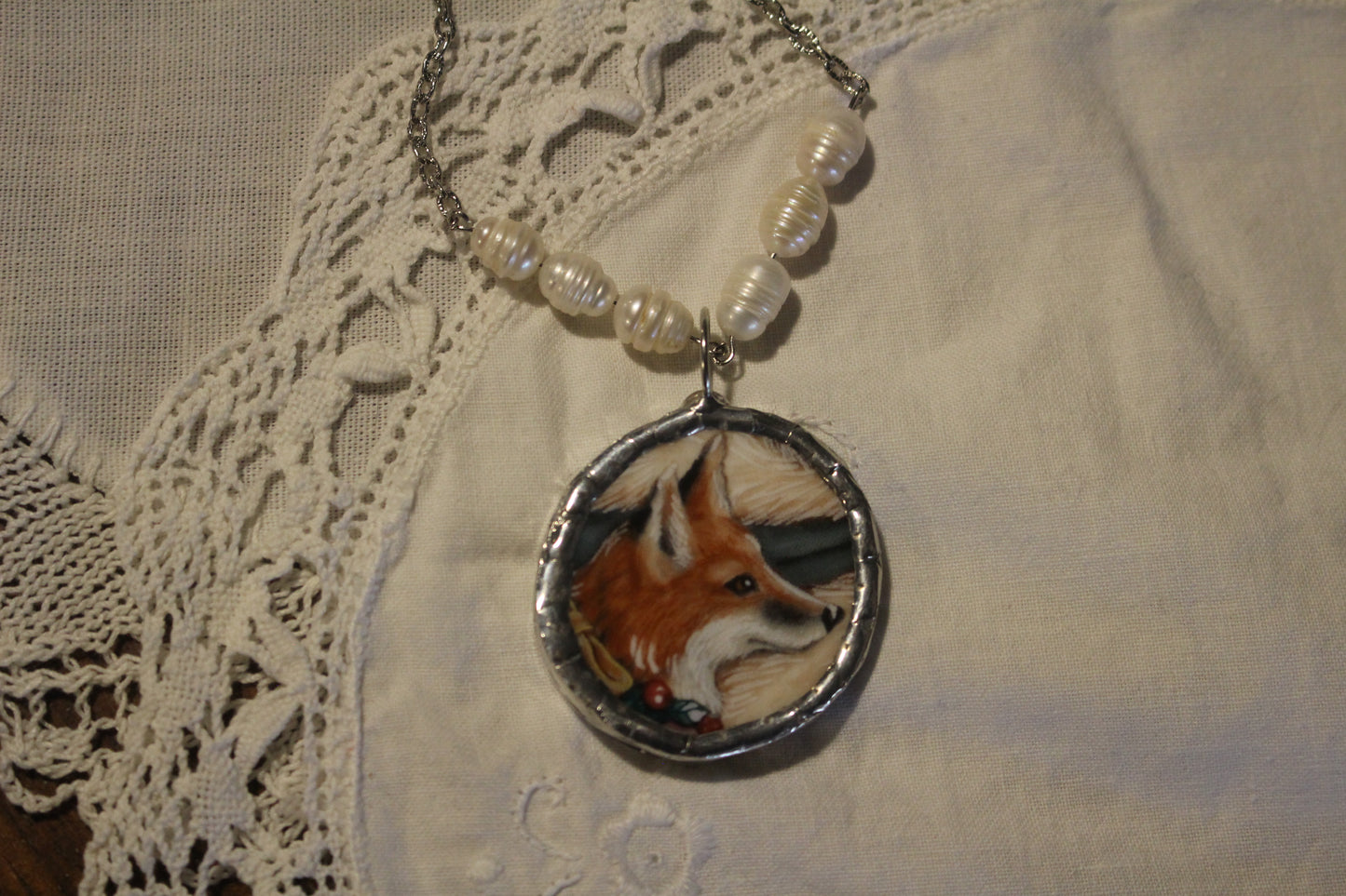 Fox In Charge Round Pendant