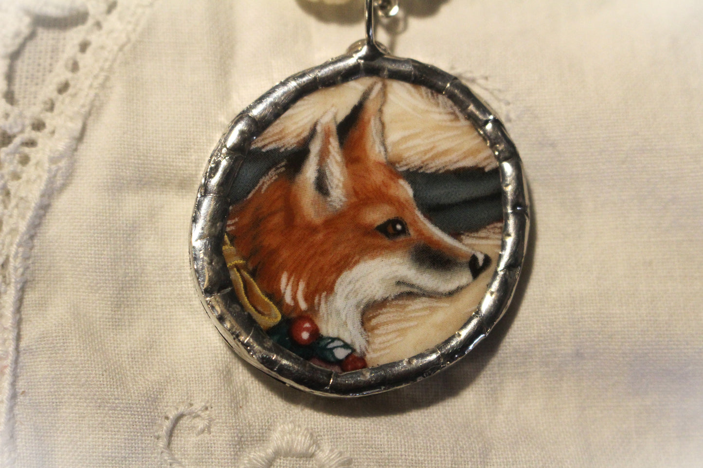 Fox In Charge Round Pendant