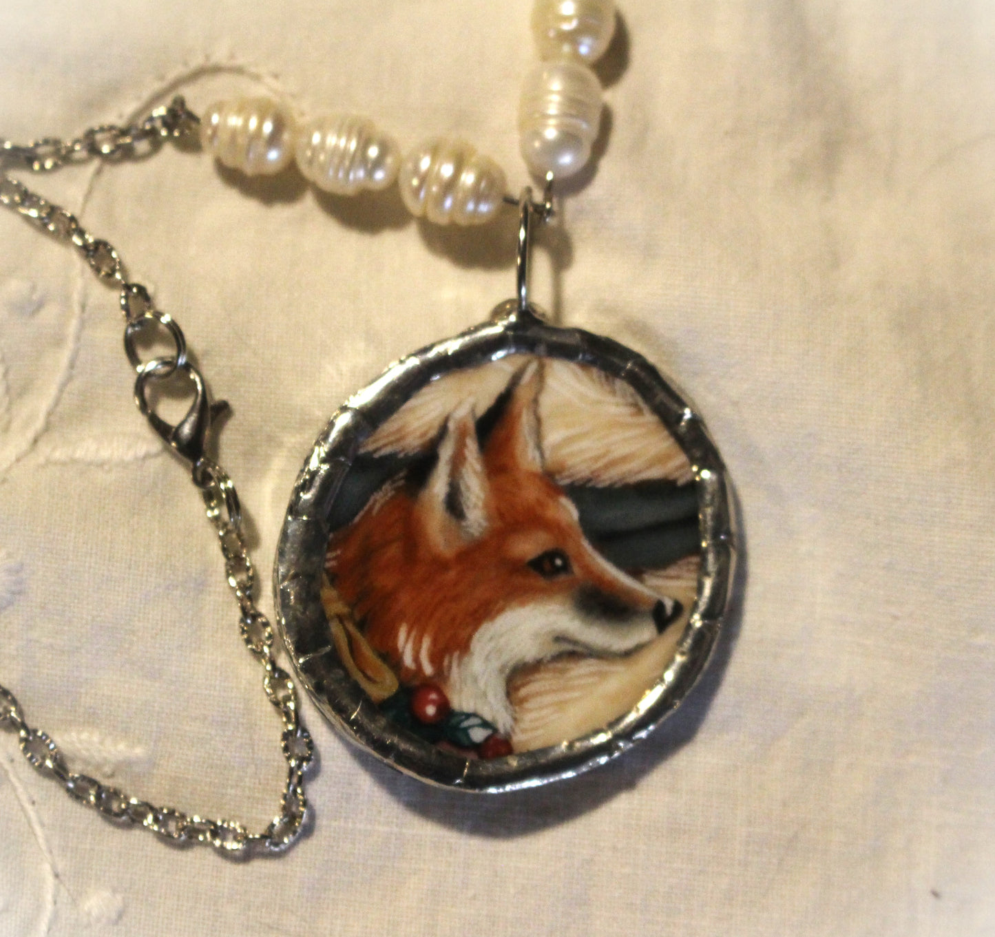 Fox In Charge Round Pendant