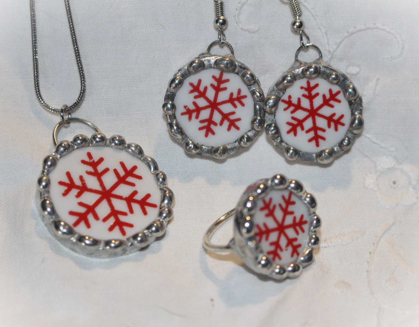 Let It Snow Red Snowflake Set