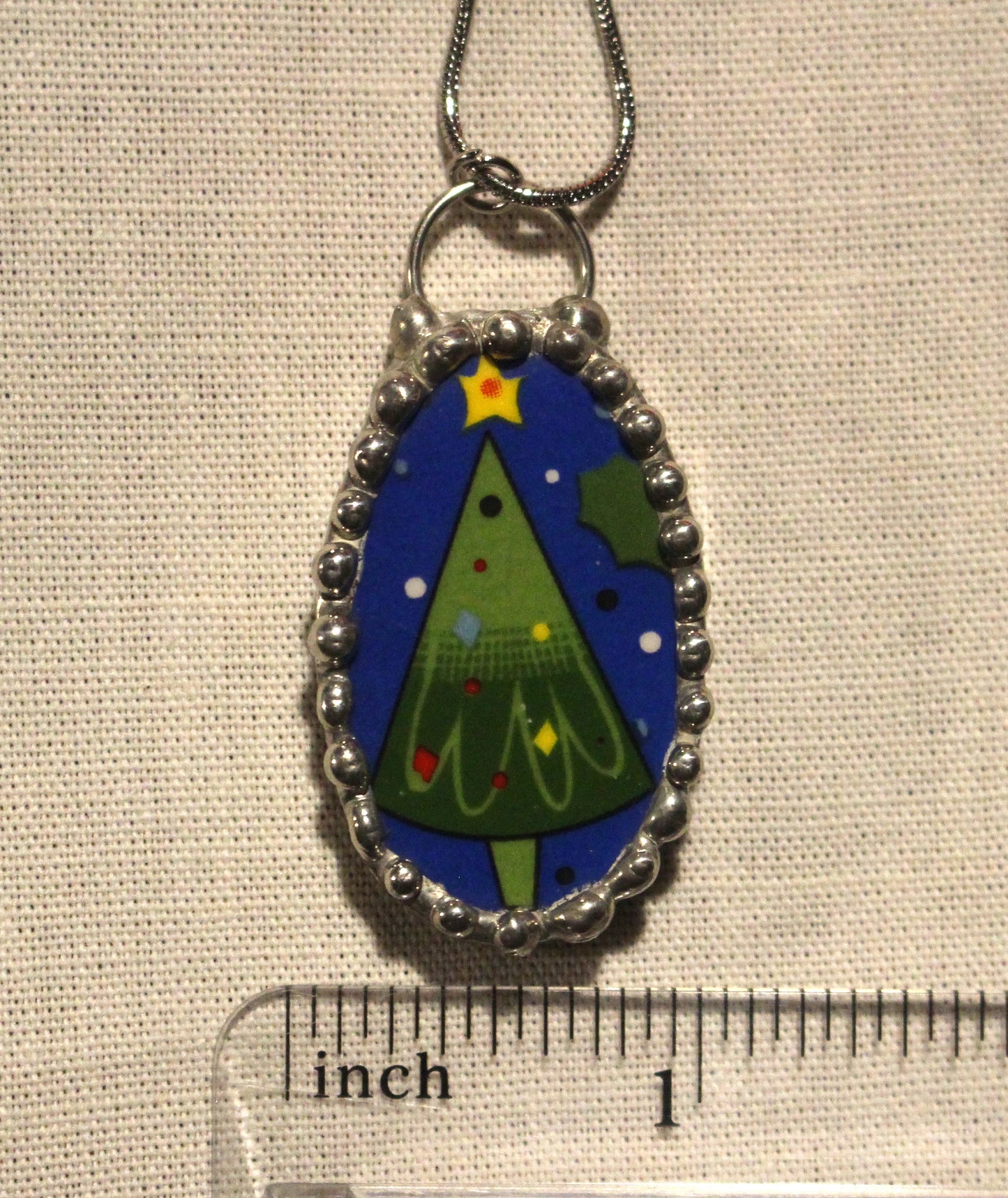 Oh Christmas Tree Oval Pendant