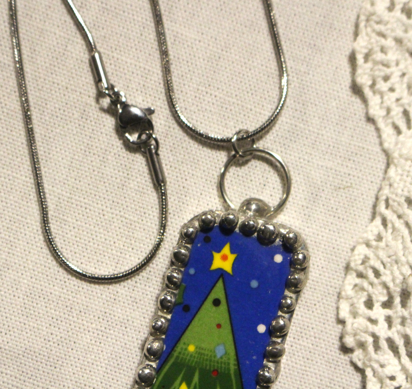 Oh Christmas Tree Rectangle Pendant