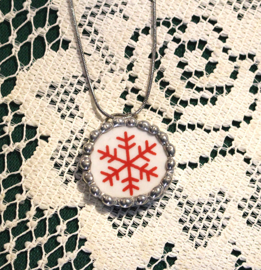 Snowflake Round Pendant