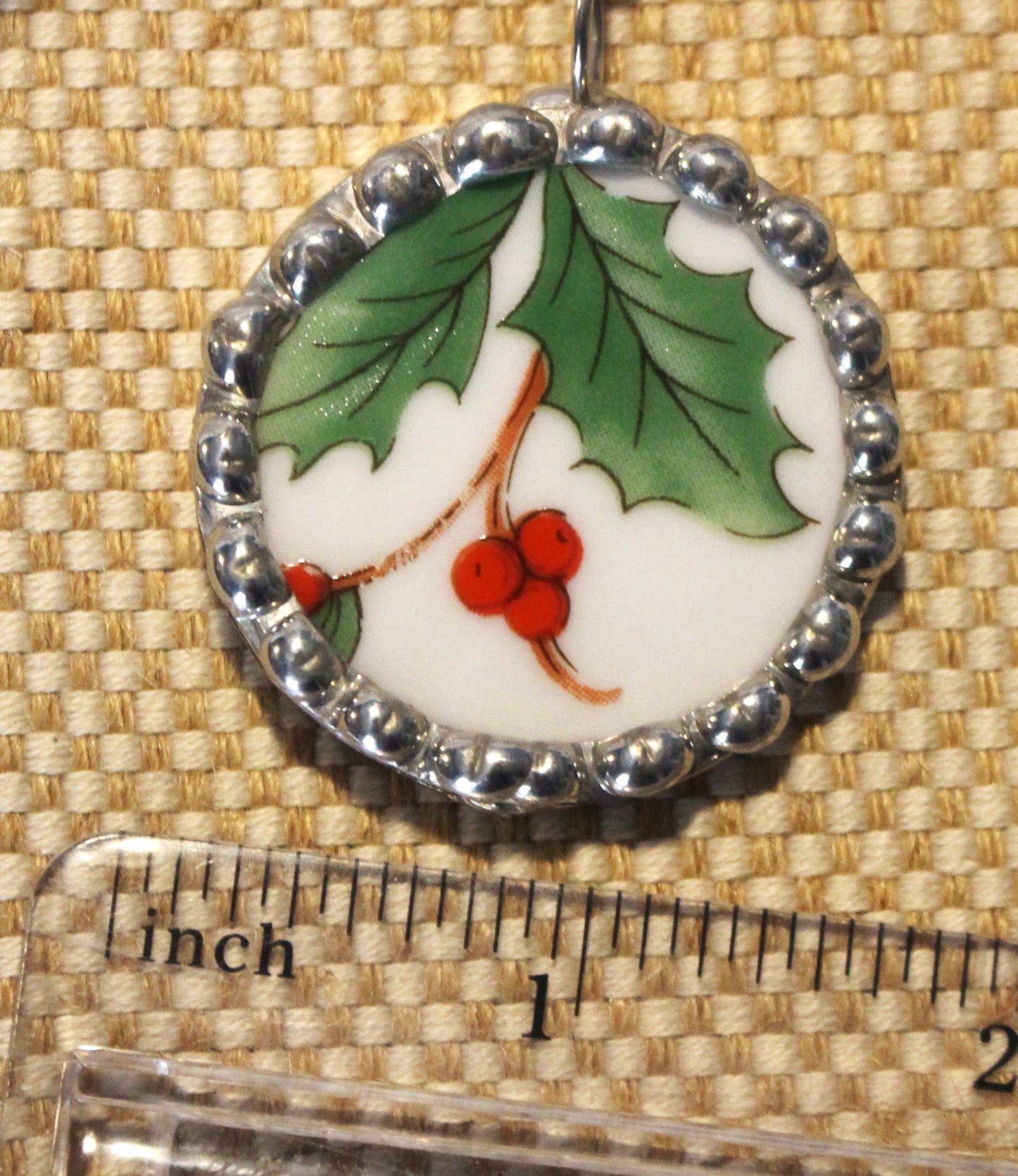 Holly Berry Round Large Pendant