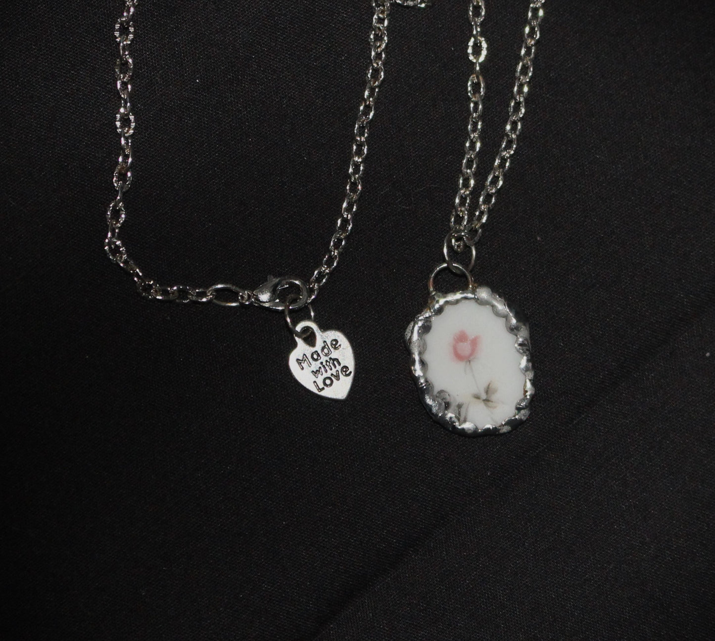 Solitary Pink Rose Pendant