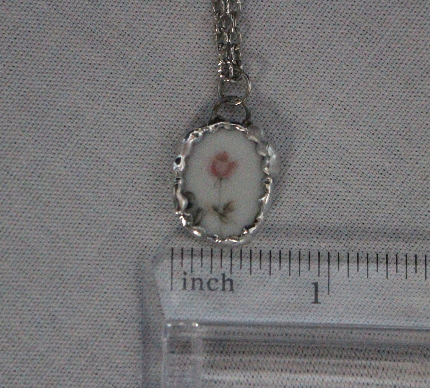 Solitary Pink Rose Pendant