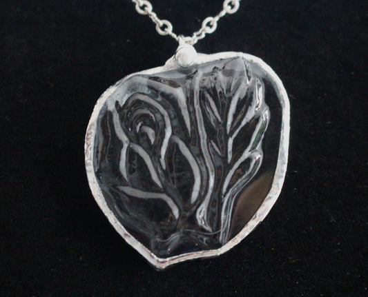 Rose and Leaf Free Form Pendant